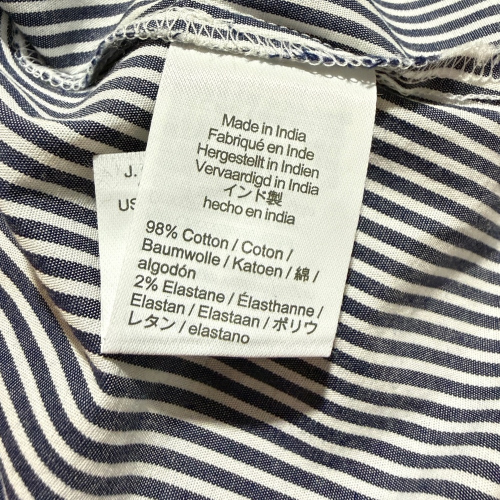 JCrew Striped Puff Sleeve Ruffle Collar Top SM NWT PTP 19” - Picture 6 of 6